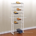Portable space saving plastic shoe storage rack with white color
